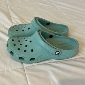 Crocs, light aqua color, W9/M7
